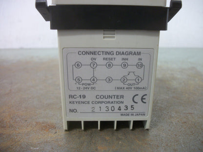 KEYENCE DIGITAL COUNTER UNIT RC-19