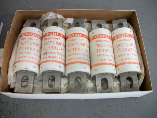 GOULD SHAWMUT BOX OF 5 TEST LIMITER FUSES TL100J-50 100AMP 600VOLT NIB