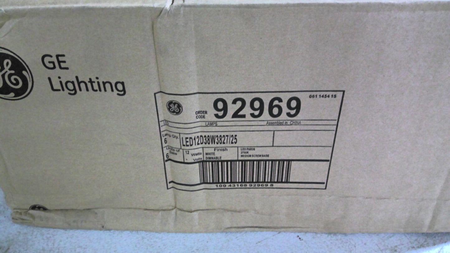 GE 92969 BOX OF 6 WHITE LED BULBS LED12D38W3827/25 12W 2700K NIB