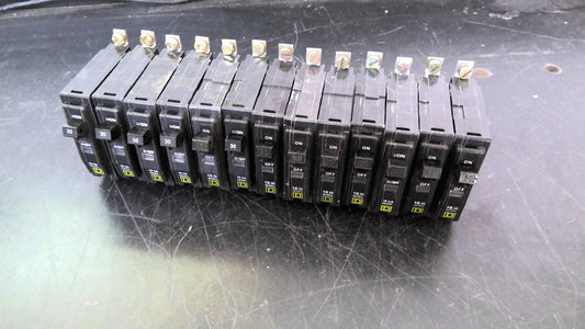 SQUARE D LOT OF 13 QOB CIRCUIT BREAKERS QOB130 30AMP 240VOLT 1POLE