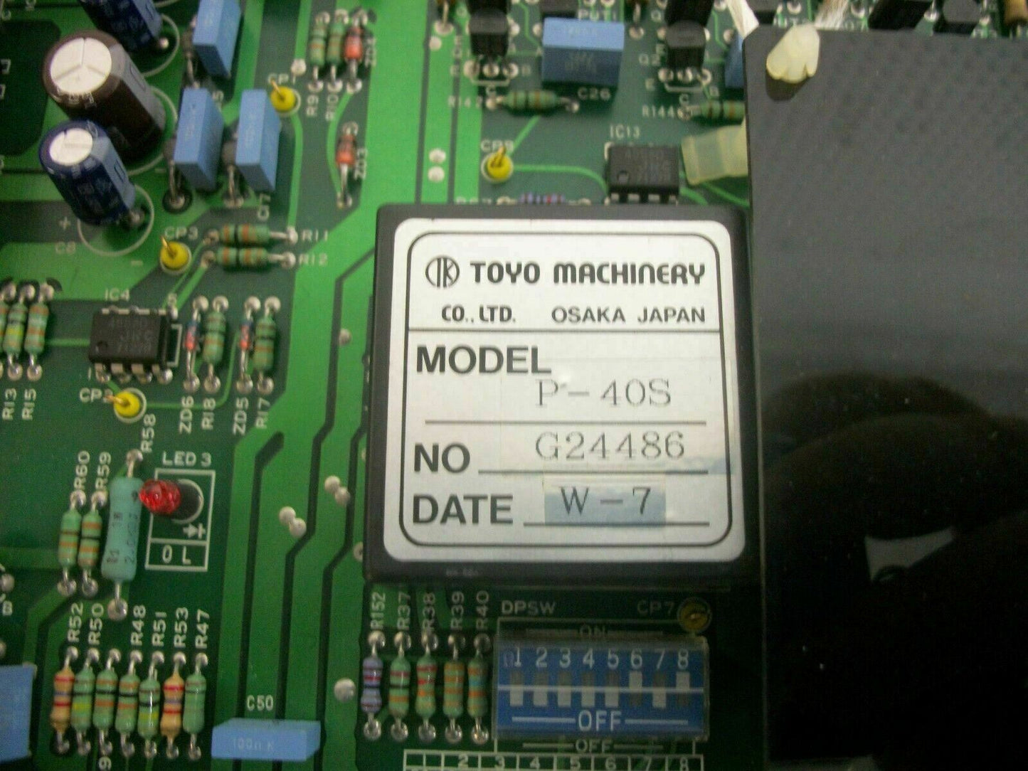 TOYO MACHINERY P-40S MOTOR SPEED CONTROLLER BOARD PCP-40 NEW