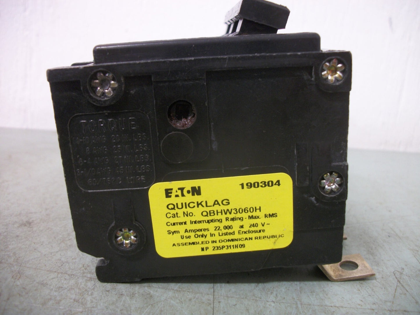 CUTLER-HAMMER QBHW CIRCUIT BREAKER QBHW3060H 60AMP 240VOLT 3POLE NOB