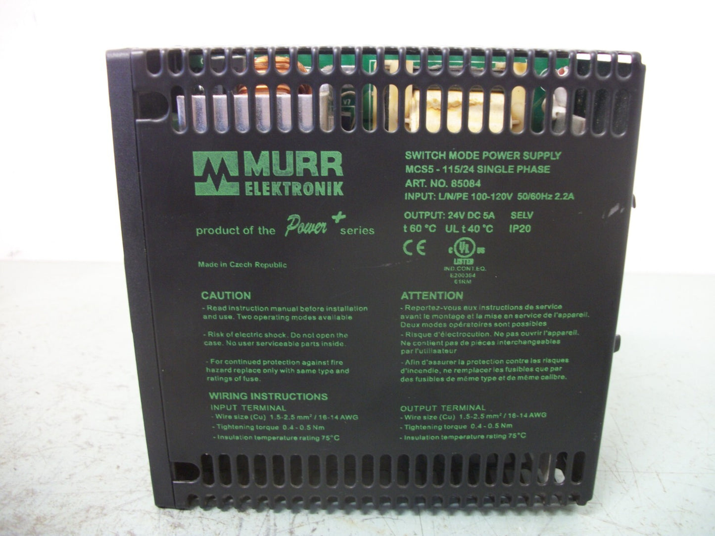 MURR ELEKTRONIK SWITCH MODE POWER SUPPLY MCS5-115/24 24VDC 5AMP
