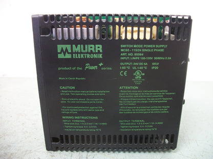 MURR ELEKTRONIK SWITCH MODE POWER SUPPLY MCS5-115/24 24VDC 5AMP