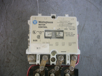 WESTINGHOUSE SIZE 0 MOTOR STARTER A200M0CAC 120VCOIL 3PH 600V 5HP WHITE
