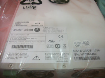 ALCATEL-LUCENT 120WATT POWER SUPPLY PS-120W-DC 12VDC 10AMP NIB