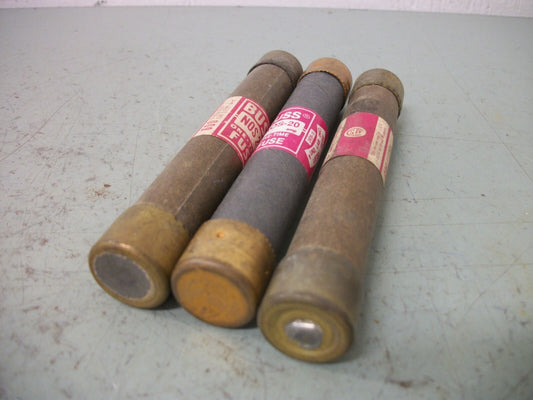 BUSSMANN LOT OF 3 ONE-TIME FUSES NOS20 20AMP 600VOLT