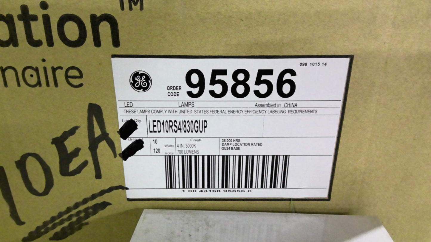 GE 95856 BOX OF 12 LED LAMPS LED10RS4/830GUP 700 LUMENS 10W 120V NIB