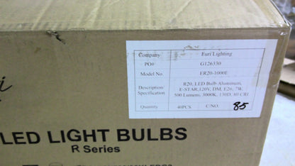 EURI LIGHTING BOX OF 40 R20 LED BULBS ER20-1000E 120VOLT 7W 500 LUMENS 3000K NIB