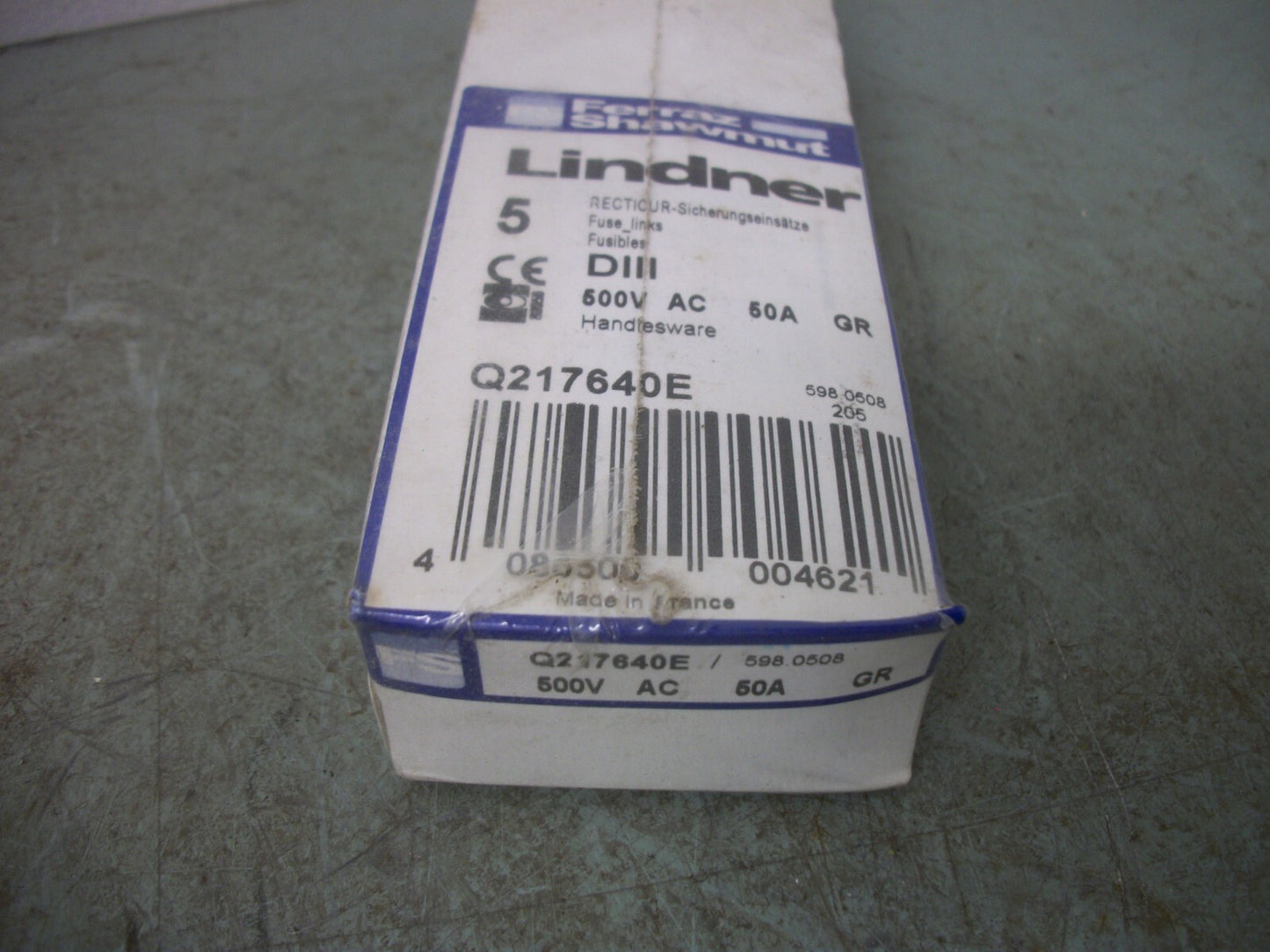 FERRAZ-SHAWMUT BOX OF 5 DIII RECTICUR PROTISTOR FUSES Q217640E 50AMP 500VOLT NIB