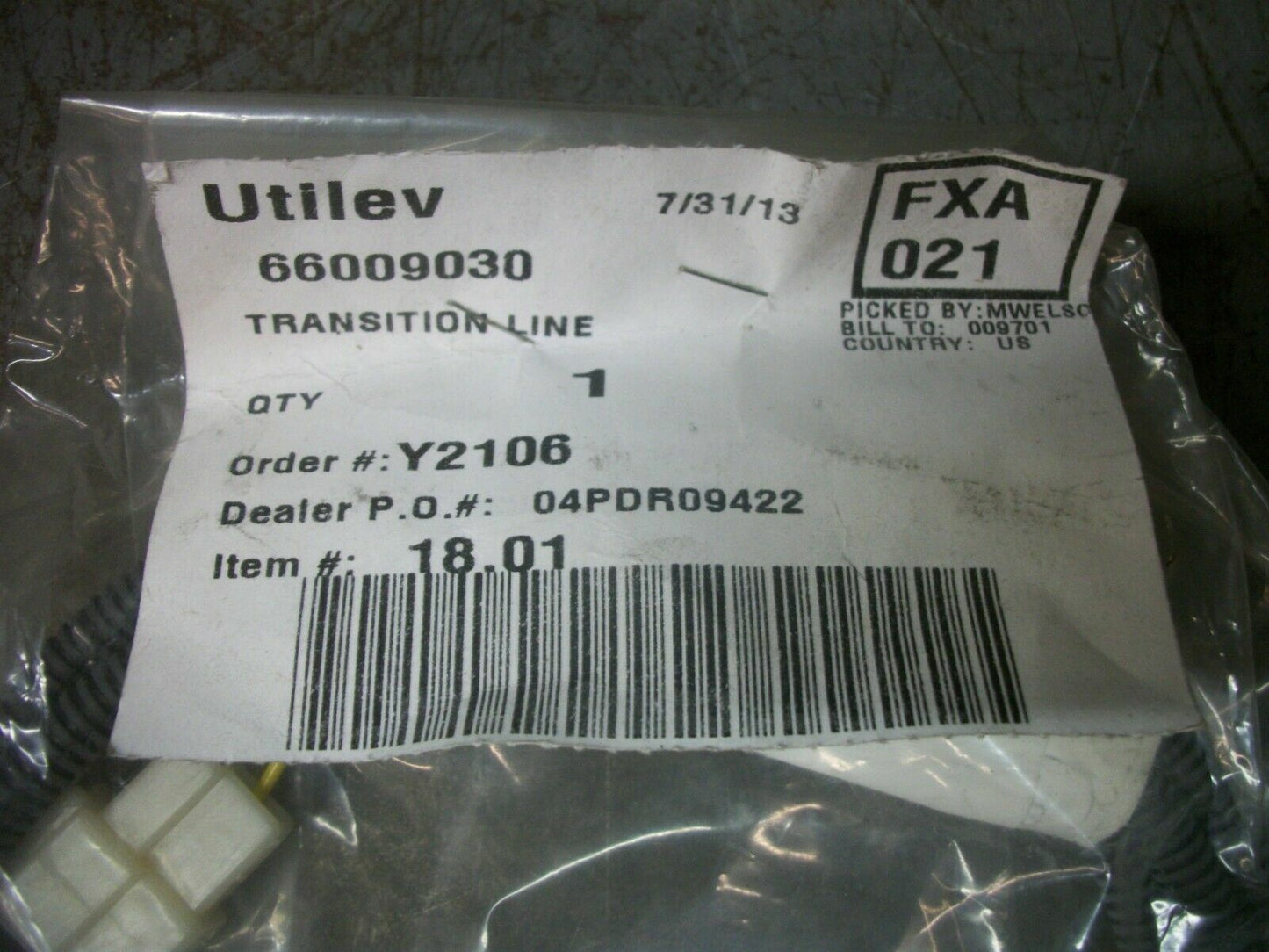 HYSTER UTILEV TRANSITION LINE 66009030 NEW