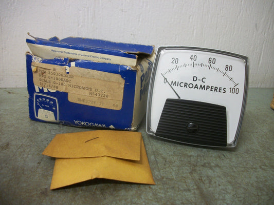 YOKOGAWA DC MICROAMPERES PANEL METER YEW 250300DRDR 0-100 NIB