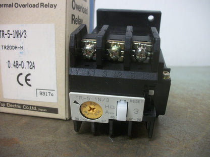 FUJI THERMAL OVERLOAD RELAY TR-5-1N/3 0.48-0.72AMP NIB