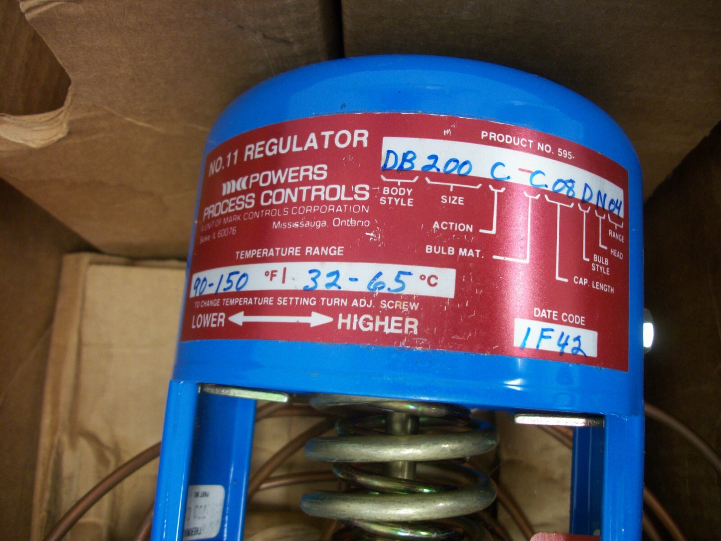 POWERS PROCESS CONTROLS NO. 11 REGULATOR 595-DB200C-C08DN04 NIB