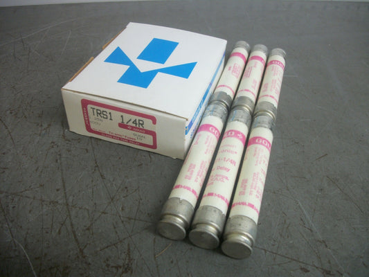 GOULD SHAWMUT BOX OF 6 TRI-ONIC FUSES TRS1-1/4R 1-1/4AMP 600VOLT NIB
