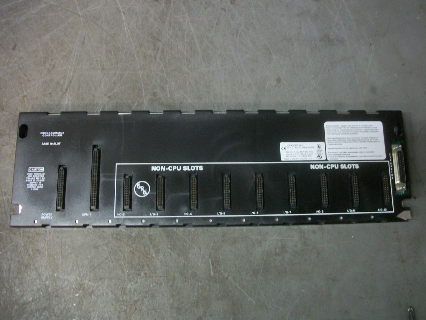 GE FANUC 10-SLOT PLC CHASSIS RACK BASE IC693CHS391L CHIP