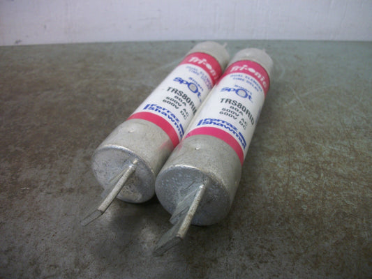 FERRAZ-SHAWMUT LOT OF 2 TRI-ONIC SMART SPOT FUSES TRS80RID 80AMP 600VOLT