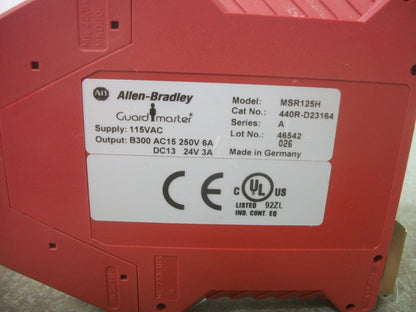 ALLEN-BRADLEY GUARDMASTER MSR125H SAFETY RELAY 440R-D23164