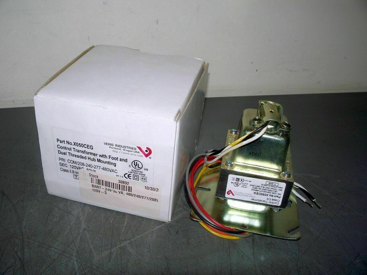 VERIS 50VA CONTROL TRANSFORMER X050CEG HV 208X480 LV 120 *NIB*