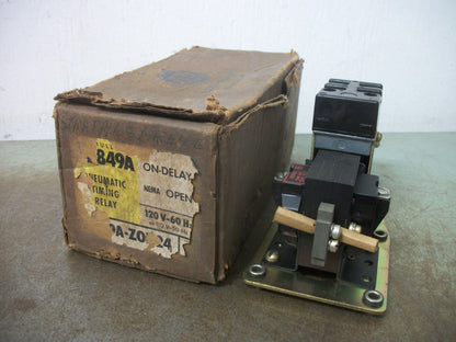ALLEN-BRADLEY PNEUMATIC TIMING RELAY 849A-ZOD24 849A-Z0D24 120VCOIL NIB