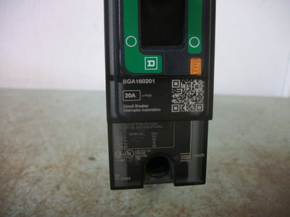 SQUARE D POWERPACT I-LINE BGA CIRCUIT BREAKER BGA160201 20AMP 277VOLT 1POLE NOB