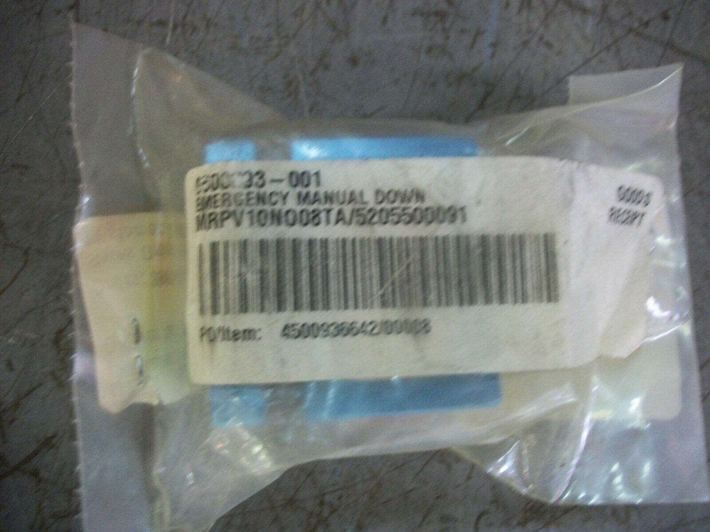 BUCHER EMERGENCY MANUAL DOWN VALVE MRPV10NO08TA NEW