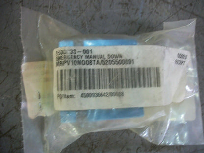 BUCHER EMERGENCY MANUAL DOWN VALVE MRPV10NO08TA NEW