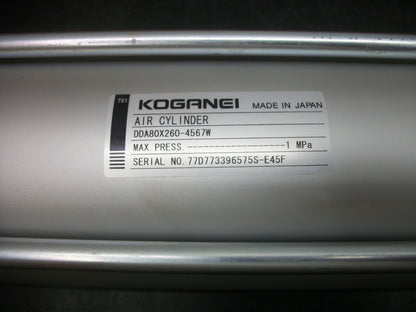 KOGANEI AIR CYLINDER DDA80X260-3-CS11TB1-4567W 1MPa 80MM BORE 260MM STROKE NIB