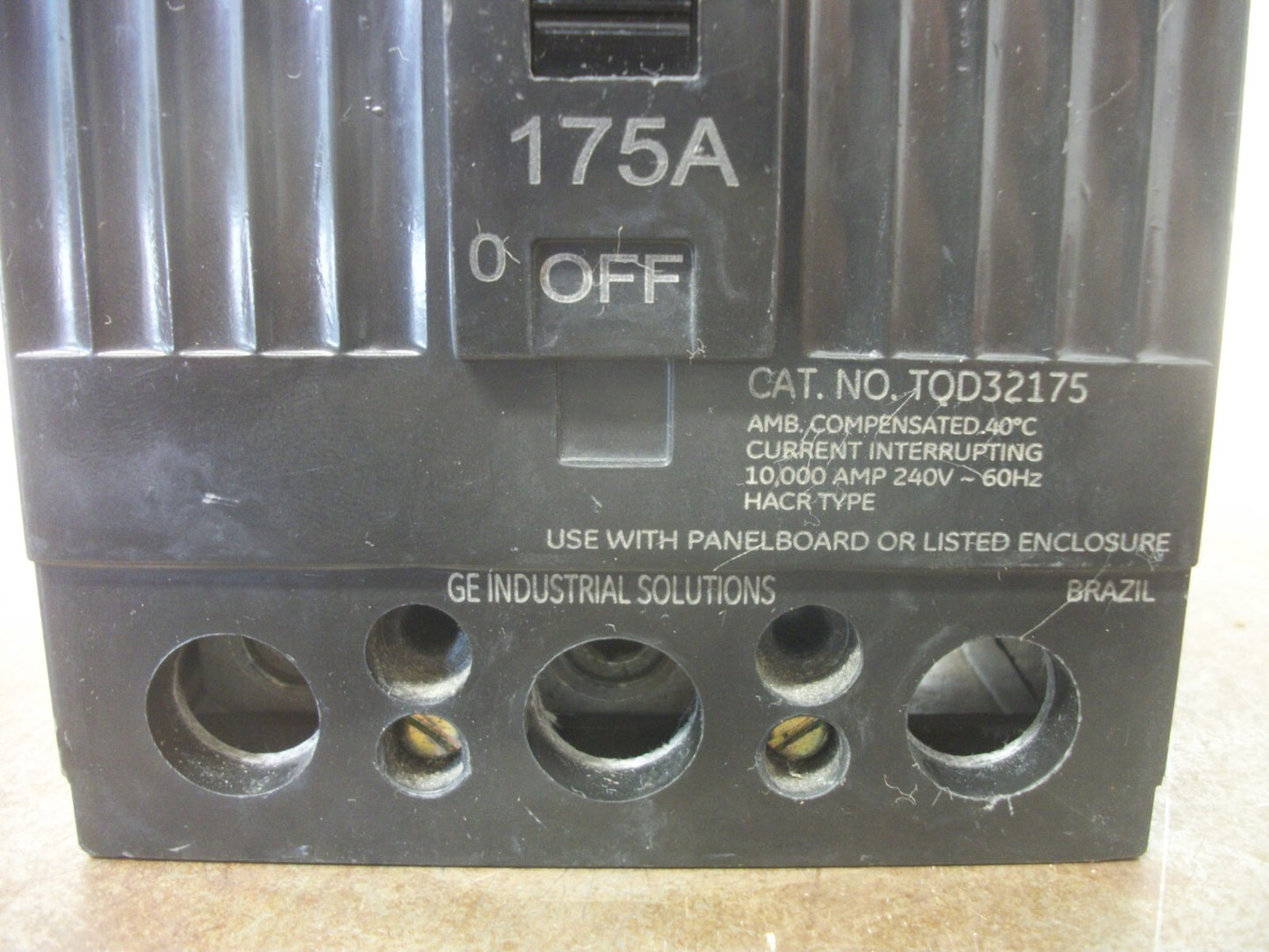 GE TQD CIRCUIT BREAKER TQD32175 175AMP 240VOLT 3POLE