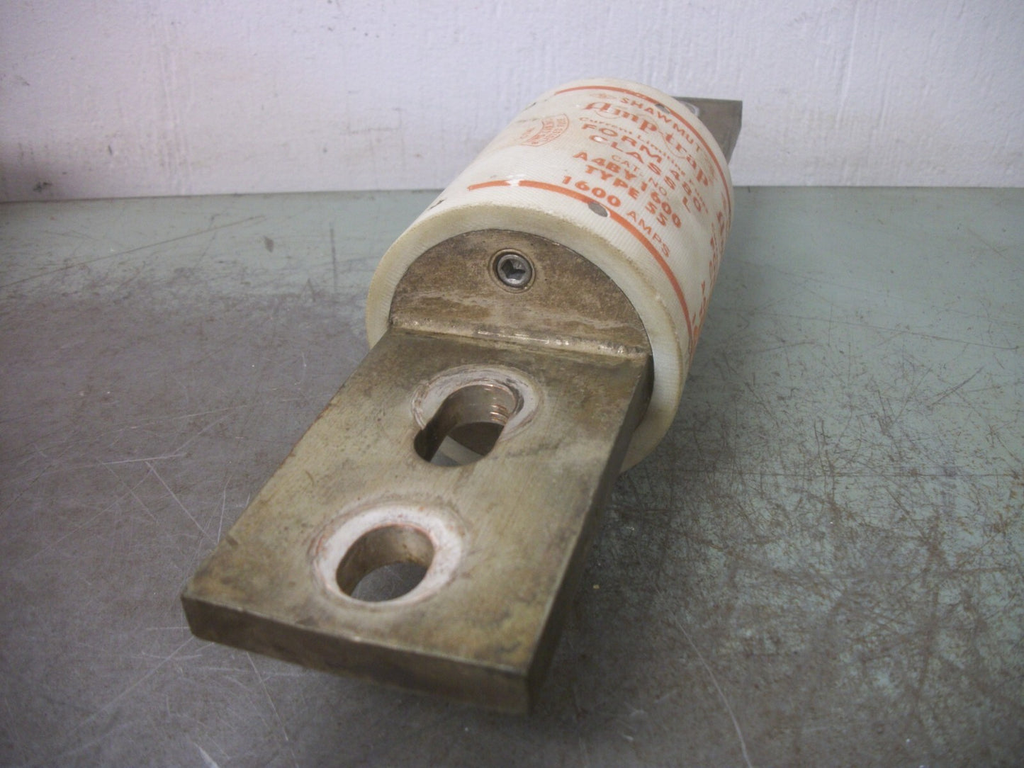 GOULD SHAWMUT FORM 480 TYPE 55 AMP-TRAP FUSE A4BY1600 1600AMP 600VOLT WHITE