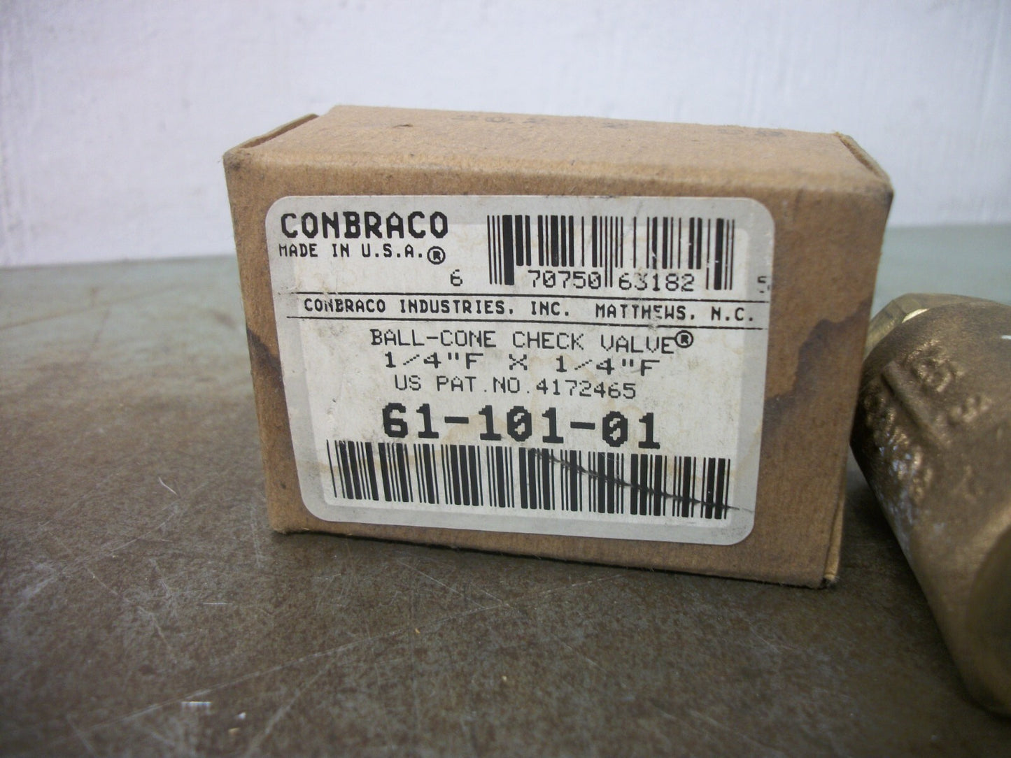 CONBRACO 1/4" F X 1/4" F BALL-CONE CHECK VALVE 61-101-01 NIB