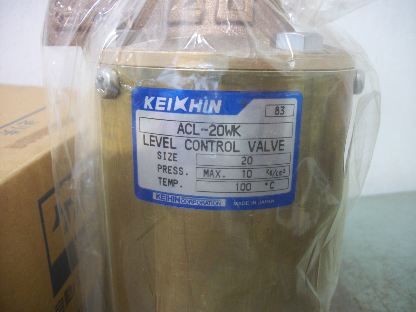 KEIHIN SIZE 20 LEVEL CONTROL VALVE ACL-20WK 10Kg/cm2 100 DEG C NIB