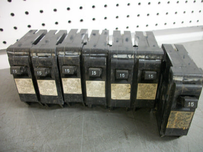 CROUSE-HINDS LOT OF 13 MP-C CIRCUIT BREAKERS MP115 15AMP 240VOLT 1POLE