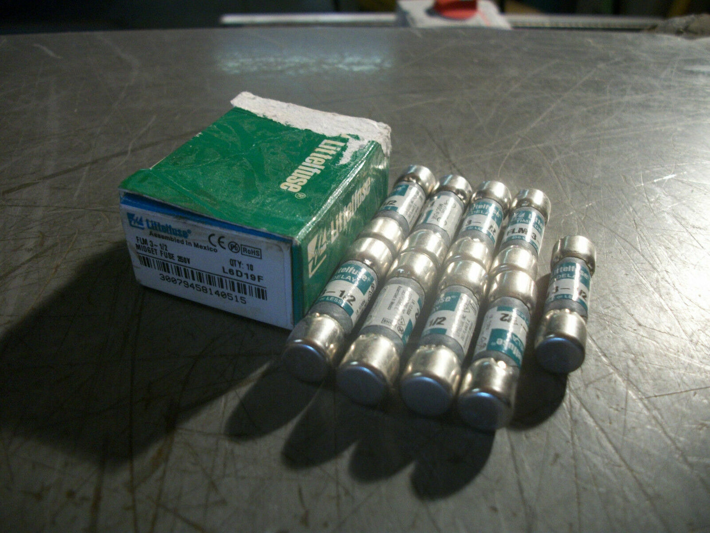 LITTELFUSE BOX OF 9 MIDGET FUSES FLM3-1/2 3-1/2AMP 250VOLT NIB