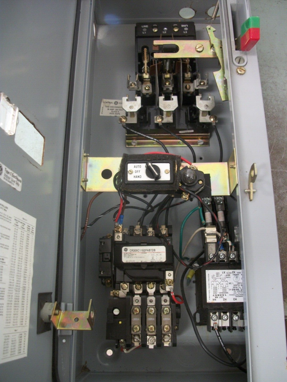 GE STARTER COMBO SIZE 1 CR308C1182PABTDB 120VCOIL 30AMP FUSIBLE