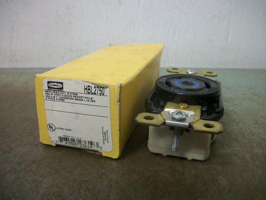 HUBBELL TWIST-LOCK RECEPTACLE HBL2750 30AMP 120/208VOLT 3PH 4P 4W NIB