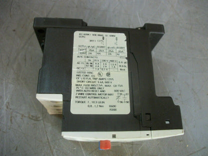SIEMENS OVERLOAD RELAY 3RU1116-0GB0 0.45-0.63AMP