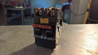 FEDERAL PACIFIC NA-NI CIRCUIT BREAKER NA250 50AMP 240VOLT 2POLE CHIPPED