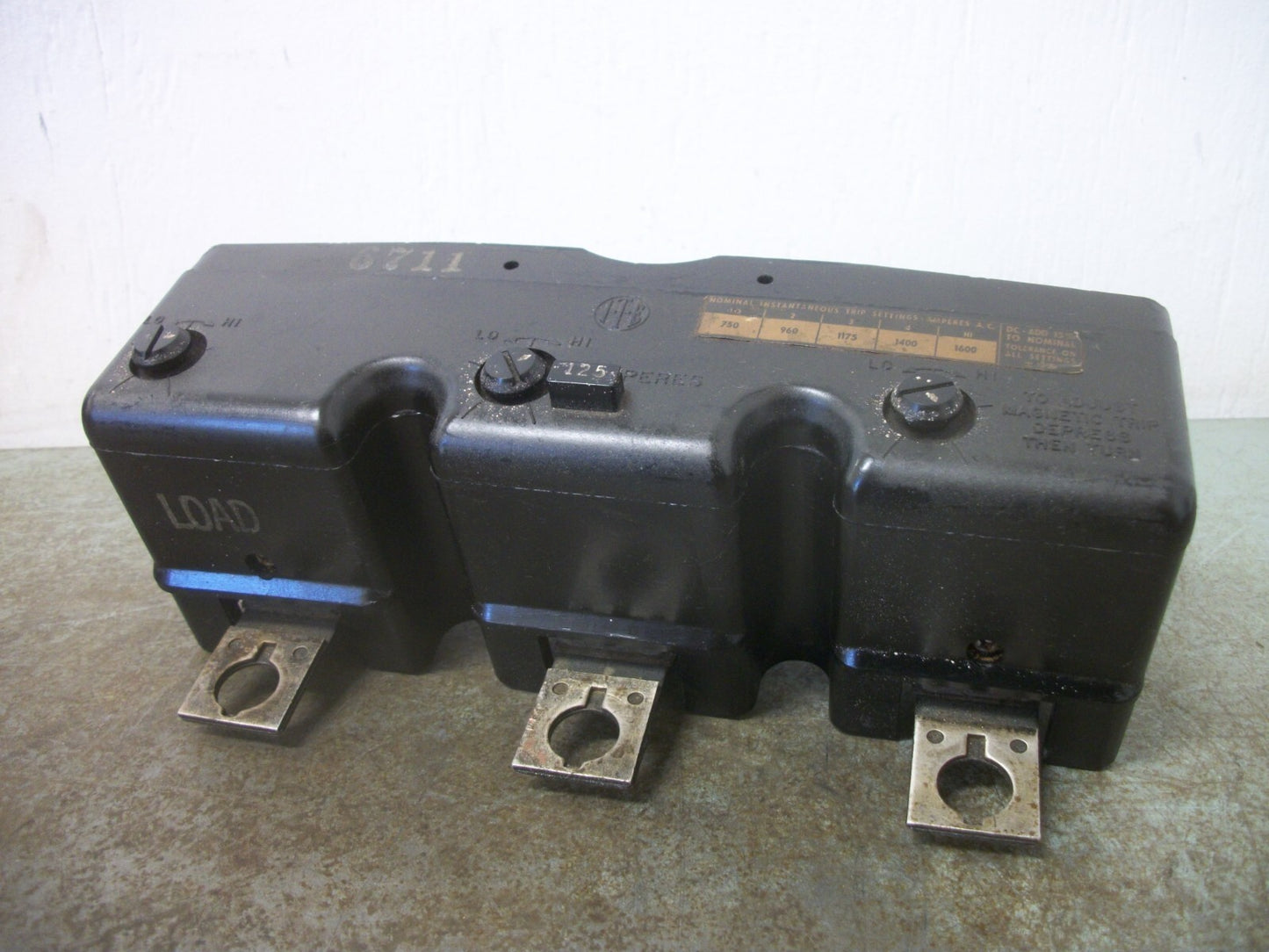 SIEMENS ITE CIRCUIT BREAKER TRIP UNIT JL3T125 125AMP 600VOLT 3POLE