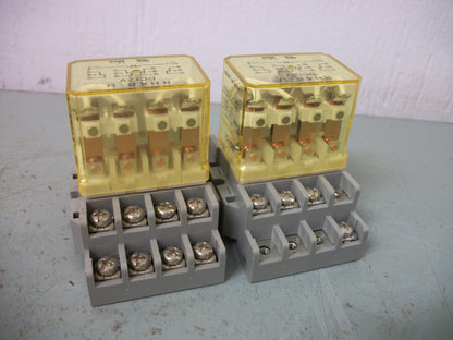 IDEC LOT OF 2 4PDT PLUG IN RELAYS RH4B-U 12VCOIL 10AMP