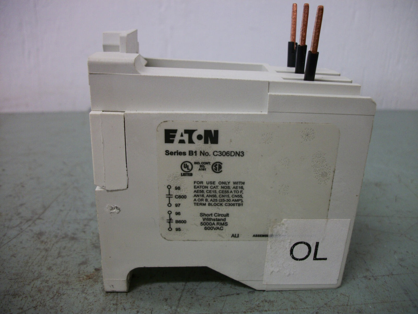 CUTLER-HAMMER THERMAL OVERLOAD RELAY C306DN3 32AMP