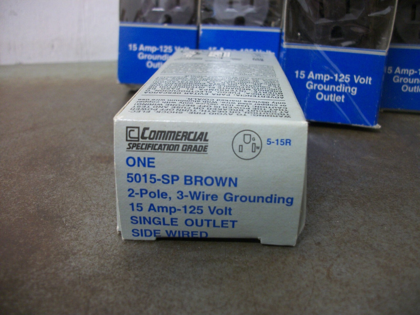 LEVITON LOT OF 6 PRO GRADE BROWN SINGLE RECEPTACLES 5015-SP 15A 125V 2P 3W GRND
