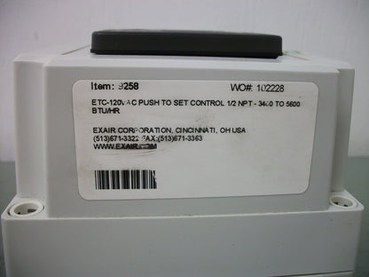 EXAIR ETC 1/2" NPT ELECTRONIC TEMPERATURE CONTROL 9258 120VOLT
