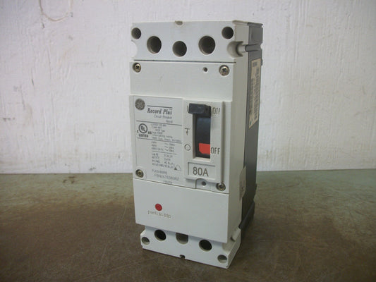 GE RECORD PLUS CIRCUIT BREAKER FBN26TE080R2 80AMP 600VOLT 2POLE