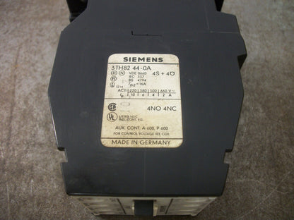 SIEMENS CONTROL RELAY 3TH8244-0A 16AMP 115VCOIL