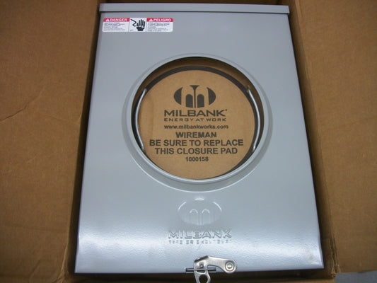 MILBANK 4-TERMINAL RINGLESS METER SOCKET TYPE 3R R7040-XL-TG-HSP 200A 600V NIB