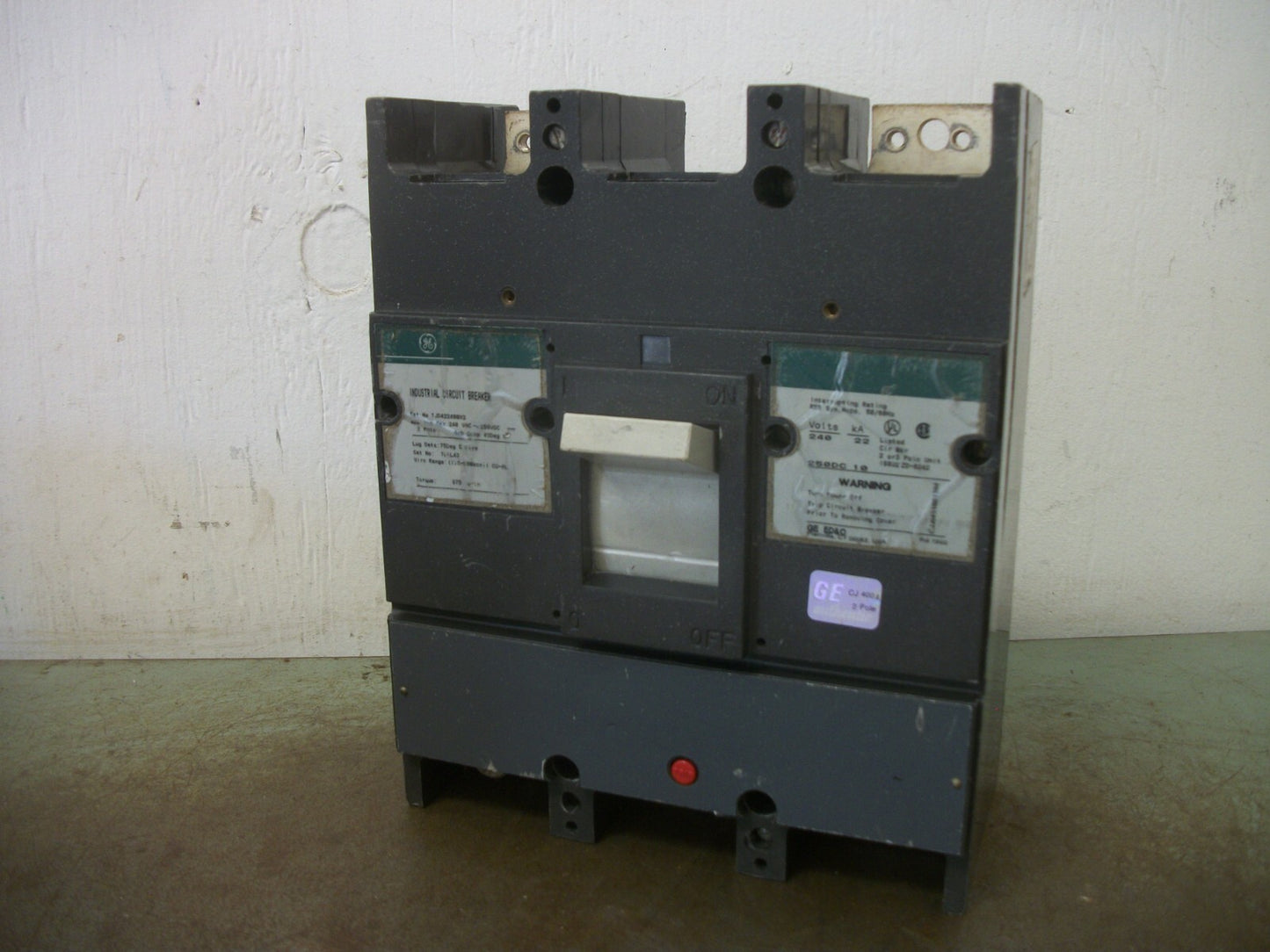 GE TJD CIRCUIT BREAKER TJD422400X2 400AMP 240VOLT 2POLE GREEN
