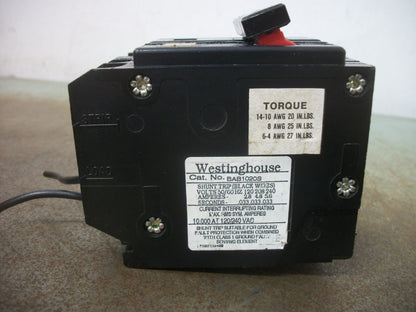 WESTINGHOUSE BA CIRCUIT BREAKER BAB1020S 20AMP 240VOLT 1POLE W/SHUNT