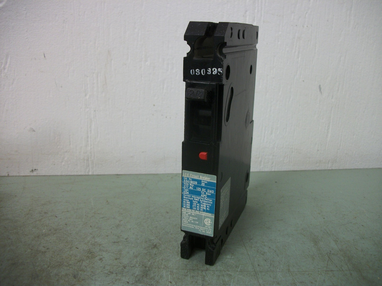 SIEMENS ED4 CIRCUIT BREAKER ED41B020 20AMP 277VOLT 1POLE
