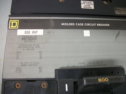 SQUARE D MAP CIRCUIT BREAKER MAP36800 800AMP 600VOLT 3POLE GRAY